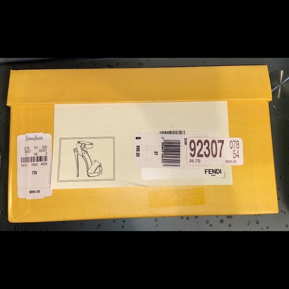 FENDI Leather Platform Ankle Wrap Stilettos Sz 37 - Picture 13 of 13